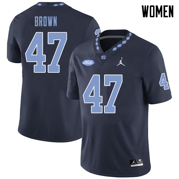 Jordan Brand Women #47 Zach Brown North Carolina Tar Heels College Football Jerseys Sale-Navy